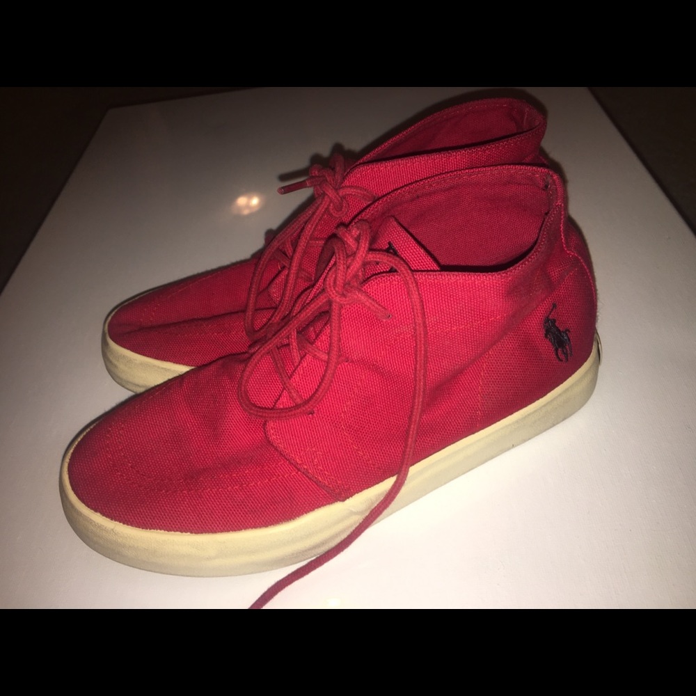 Red Polo Kids shoes, high tops